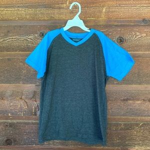 Blue and Dark Gray short sleeve tee